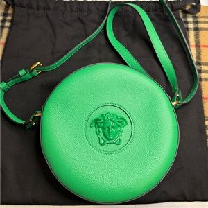 Versace Medusa Green Leather Crossbody Bag